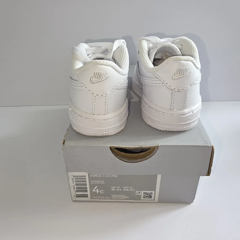 Nike Air Force 1 Low Lace (TD) Baby Shoes IF1674-100 White Sz Toddler 4C NIB